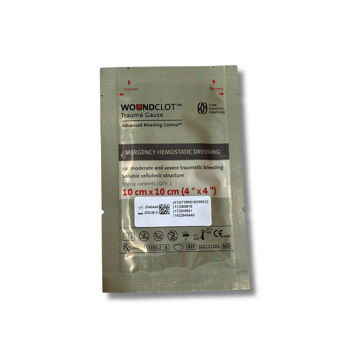 WoundClot™ Trauma Gauze 10x10 cm - Hemosztatikus kötszer