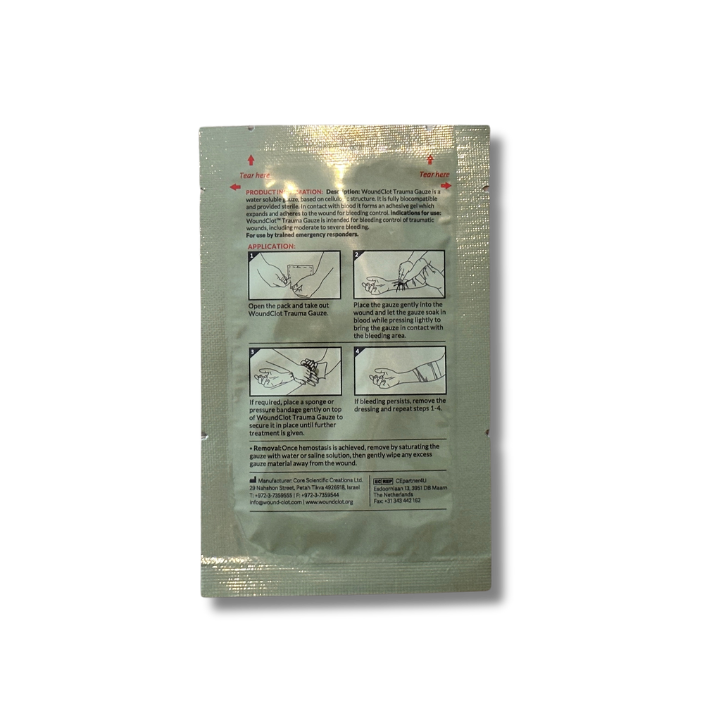WoundClot™ Trauma Gauze 10x10 cm - Hemosztatikus kötszer