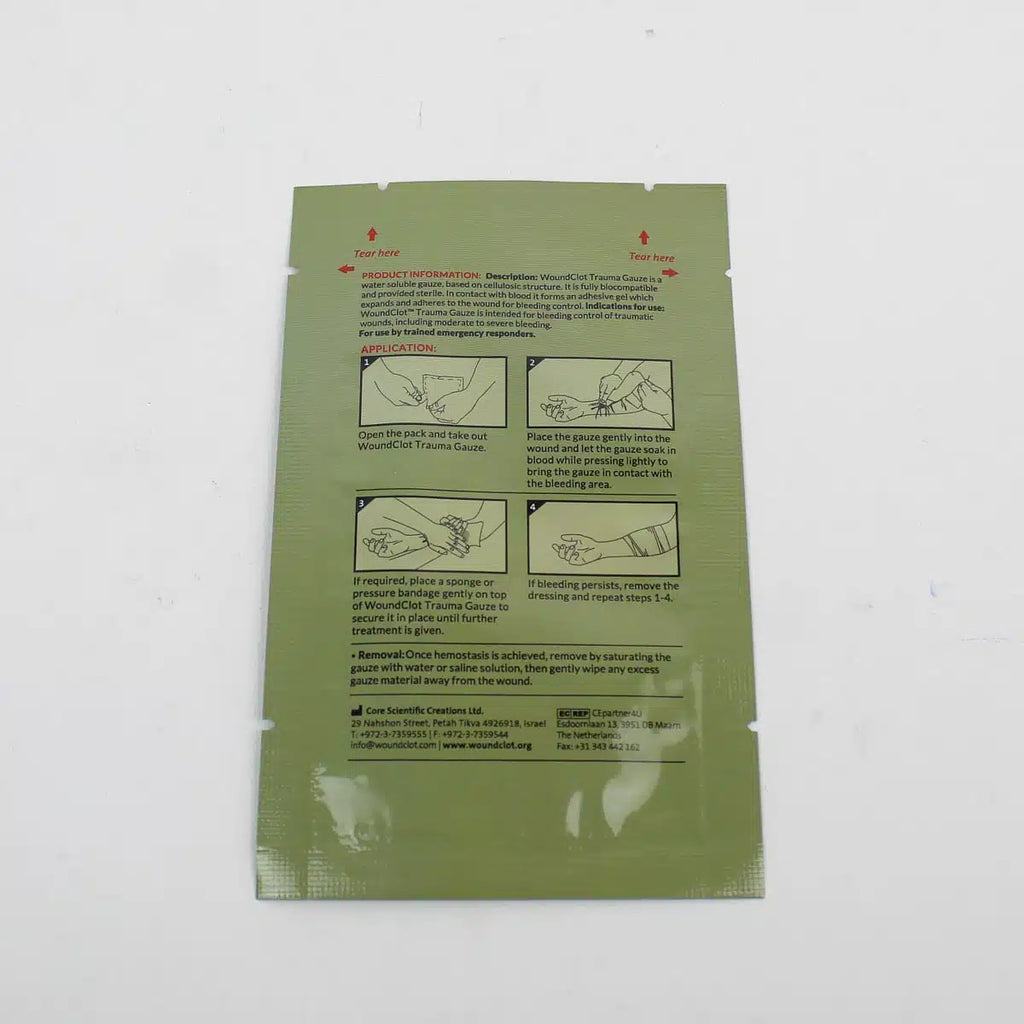 WoundClot™ Trauma Gauze 10x10 cm - Hemosztatikus kötszer